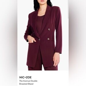 NIC+ZOE Rich Maroon blazer & tank top